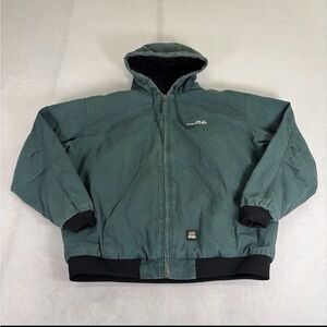 Pro Line Hooded Work Puffer Jacket in Teal Green